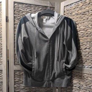 N.Y.L  Woman's Black & Grey Hoodie Sweatshirt